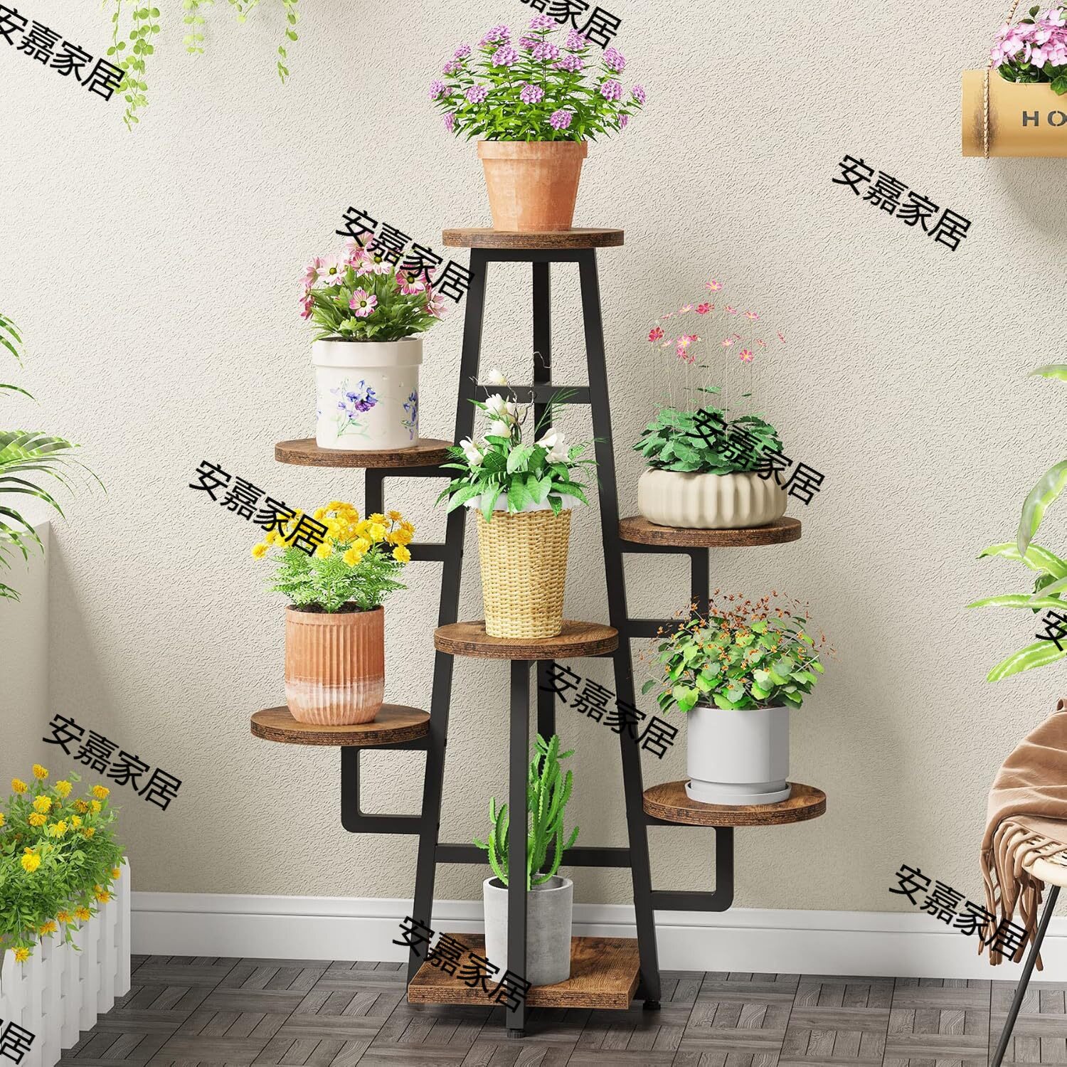 跨境热销7层植物架室内高植物架角落花盆架花架适用客厅阳台花园