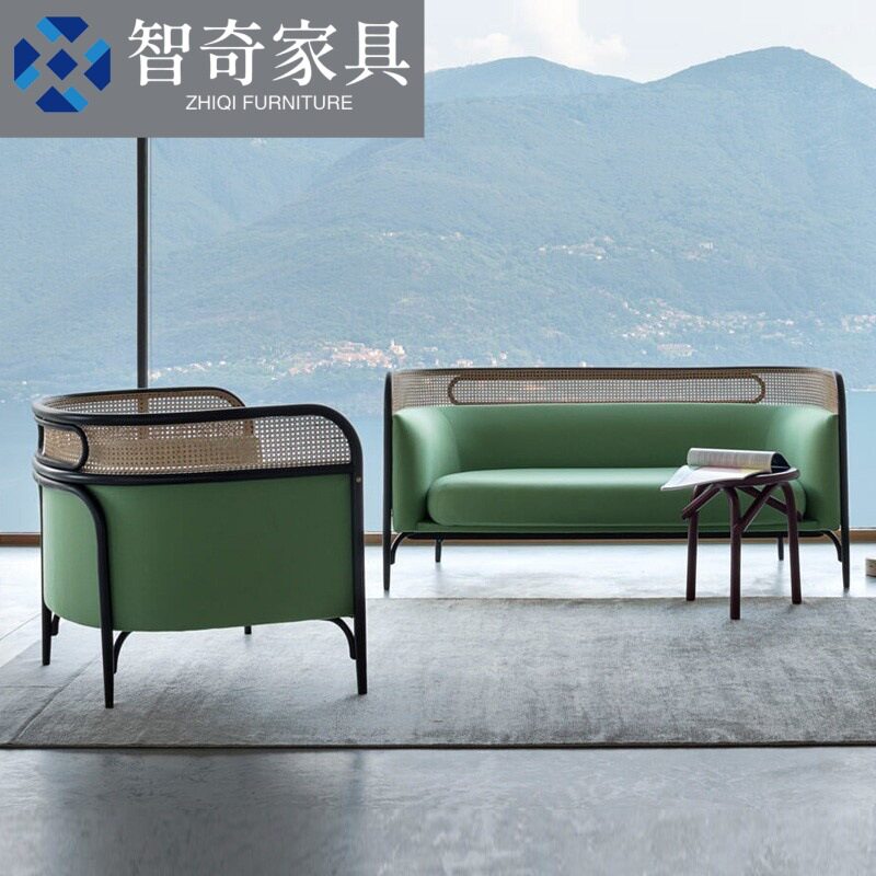 新中式沙发户外仿藤庭院藤编别墅藤椅组合样板设计小户型客厅家具
