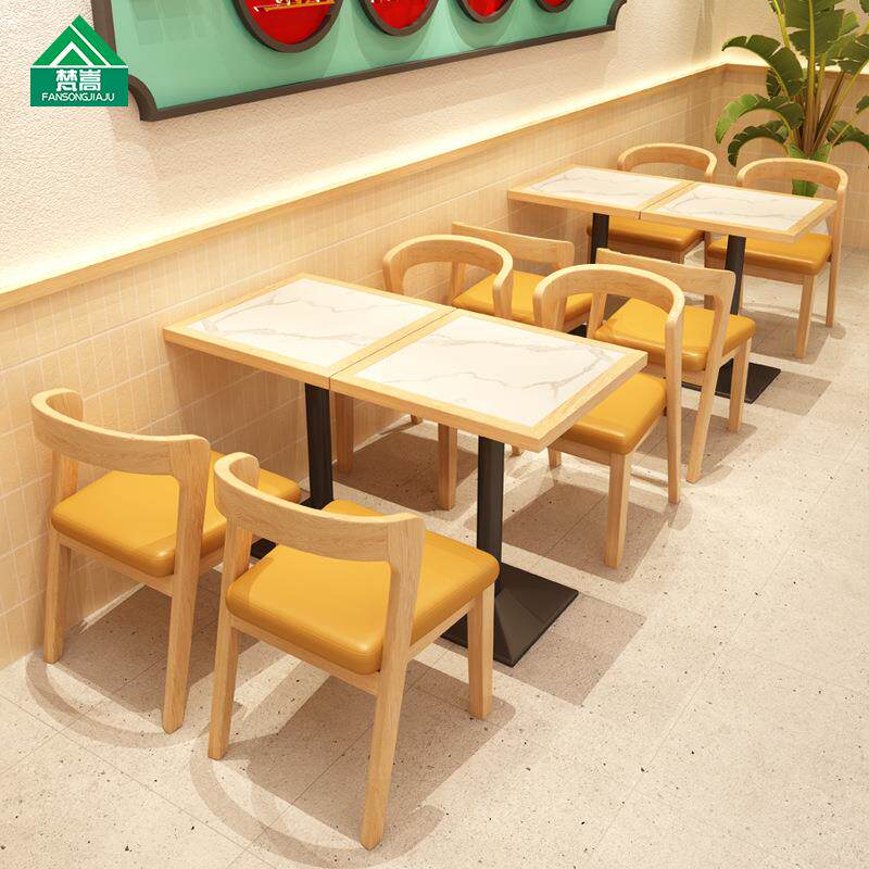 港式茶餐厅实木桌椅组合主题火锅店中式料理店面馆靠墙卡座沙发