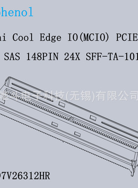 安费诺G97V26312HR MCIO 148PIN 24X PCIE5.0直立式 SFF-TA-1016