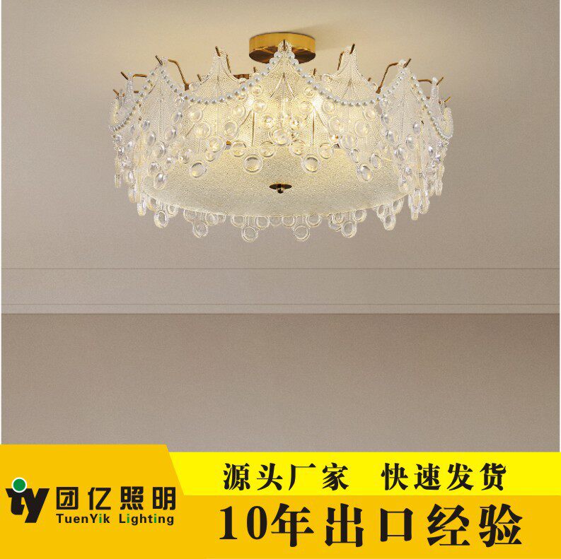 客厅吸顶灯圆形水晶灯 简约现代大气卧室水晶吊顶吸灯 餐厅吸顶灯