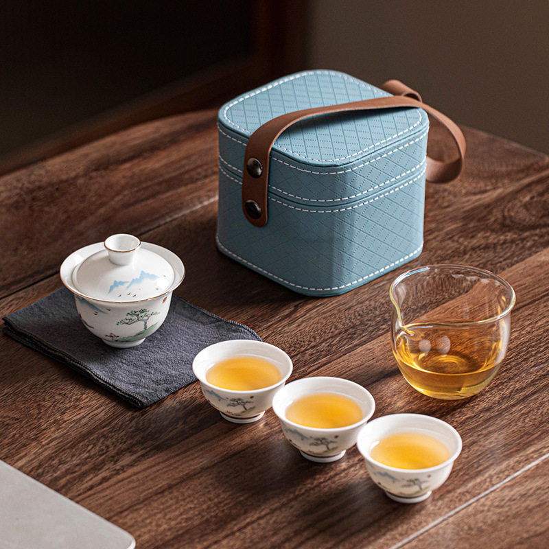 春意-隐山旅行茶具户外旅游喝茶装备泡茶壶茶杯随身包套装可定
