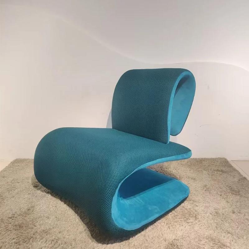 BJ-8N北欧设计师款创意异形弯曲休闲椅别墅样板间酒店大厅接待