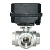 微型电动阀 ISO5211三通不锈钢两通电动球阀DN32 50可用农田灌溉