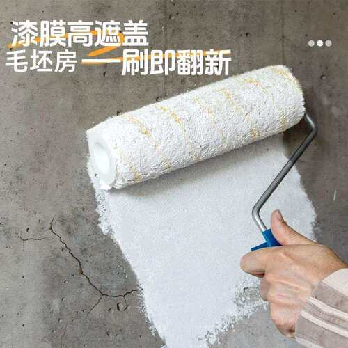 纯白色水泥墙直接刷高遮盖内墙漆乳胶漆涂料防水地下室高遮盖卧室