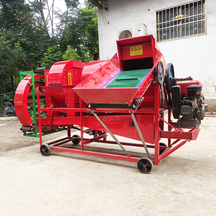 新款花生摘果机拖拉机PTO 传动边走边摘打果机1100型干湿两用收获