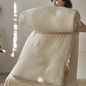 A类色织15%亚麻85%再生纤维春秋被透气软糯大豆纤维被子冬被双人