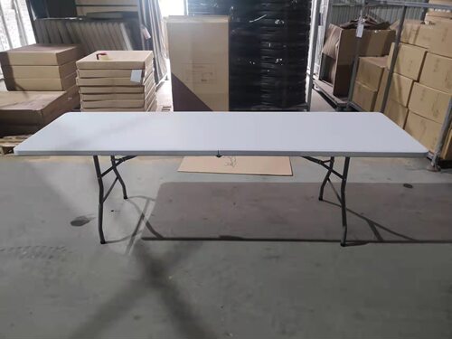 8英尺塑料折叠桌 240*76*74cm 吹塑HDPE对折桌 25mm腿管八尺餐桌