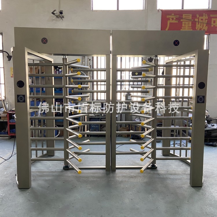人员通道全高不锈钢智能栅栏烤漆转闸门 手推单向道闸出入口全高