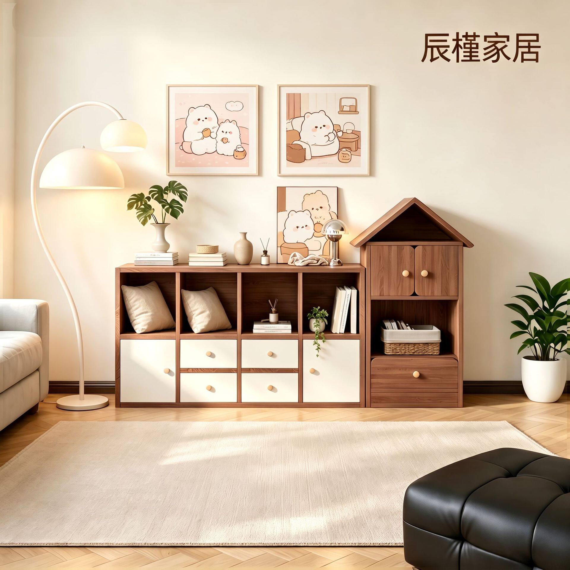 书柜儿童书架家用置物柜简易收纳柜子自由组合展示架多功能储物架