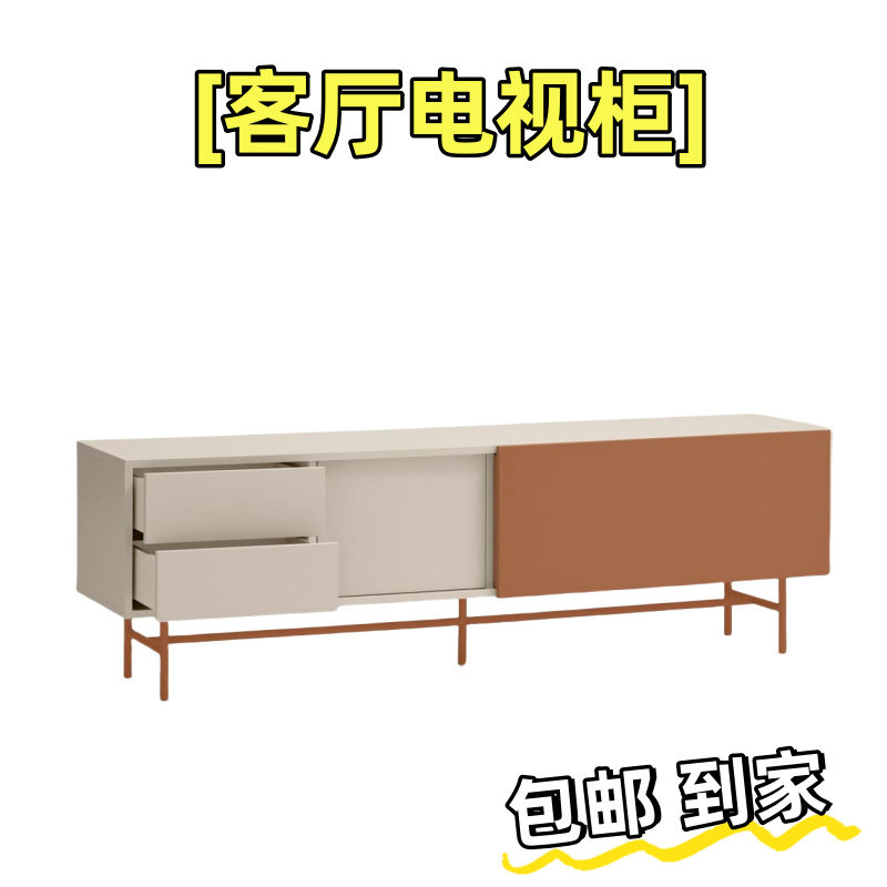 意式极简实木烤漆电视柜收纳