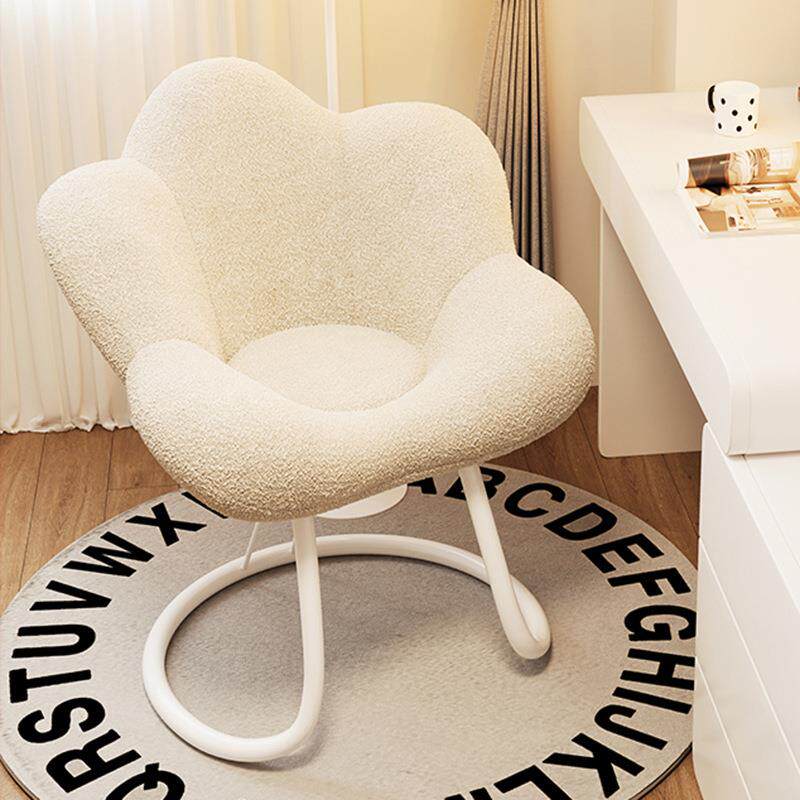 化妆椅女生卧室梳妆台凳子轻奢感旋转化妆凳花瓣靠背美甲椅H^