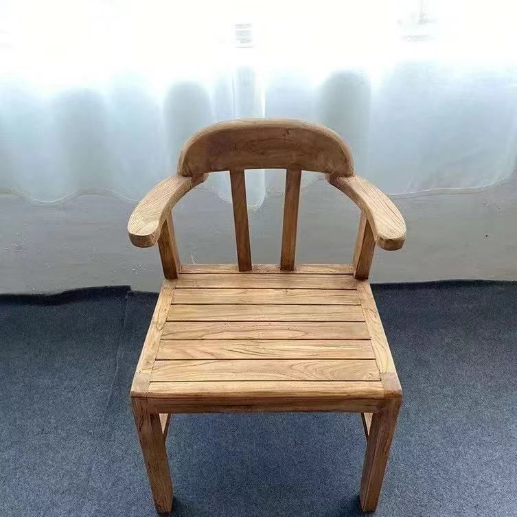 榆木中式扶手靠背餐椅