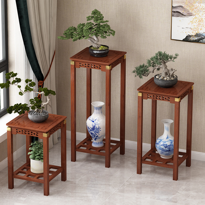 花架阳台落地新中式花架子客厅绿萝吊兰置物架多层花盆架仿古花台