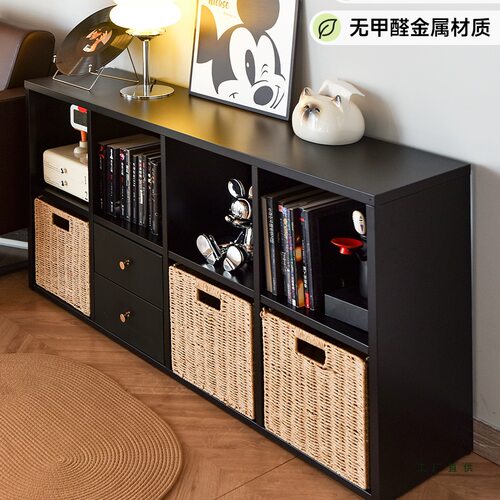 库比克书架黑色落地儿童书柜自由组合格子柜钢制幼儿园8格柜