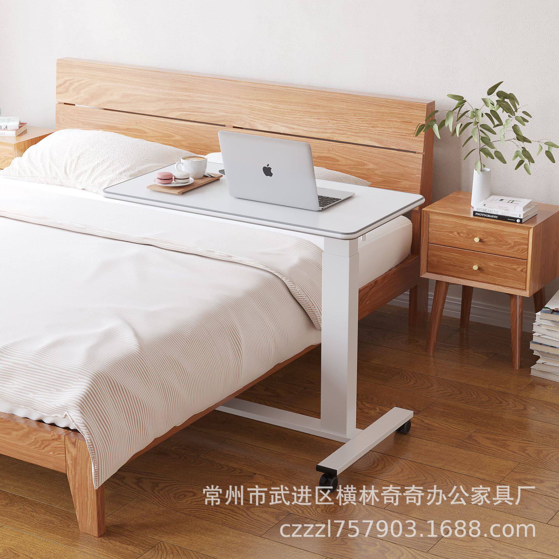 手摇升降床边桌家用落地式现代简约写字桌吃饭桌床上用护理桌子