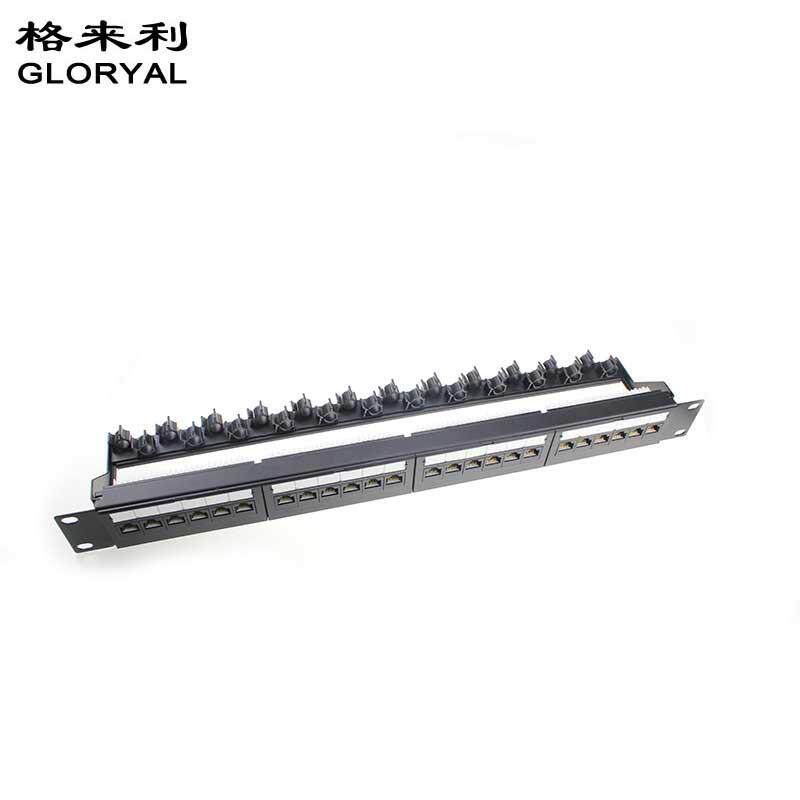 超六类配线架24口Cat.6a架免扎带款网络架PatchPanel