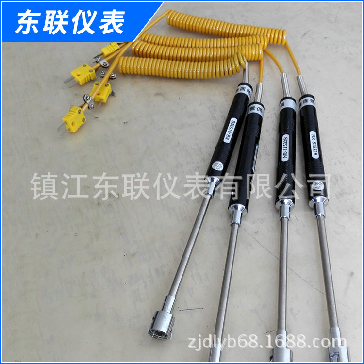 东联供应手持式热电偶大手柄铝水温度探头K型铠装热电偶