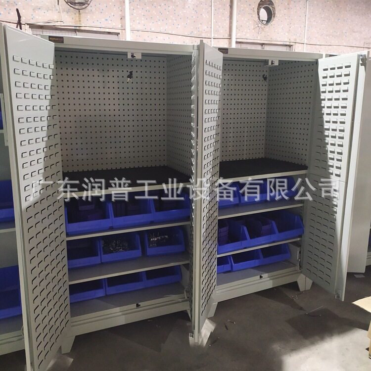 双门铁柜子 车间用螺丝配件存放架 重型工具储存双门柜定做