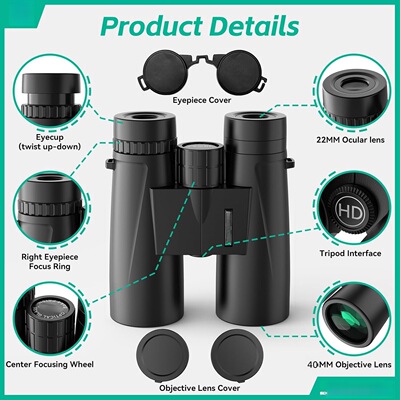10x42双筒望远镜高倍高清露营登山户外广角旅游用品寻物野营