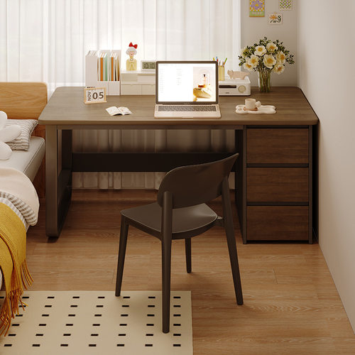办公桌家用简约现代床边简易书桌学生家用学习桌台式电脑桌椅组合