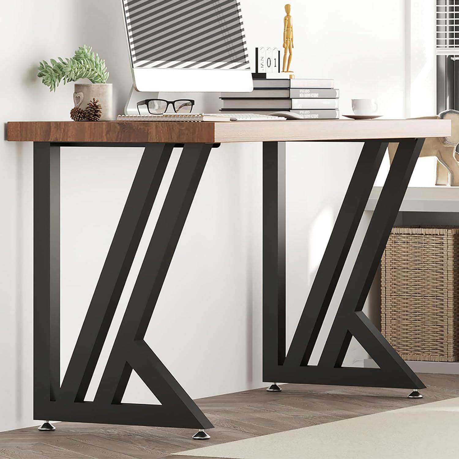 铁艺金属桌腿支架电脑会议桌书桌桌脚实木办公桌金属脚架支撑