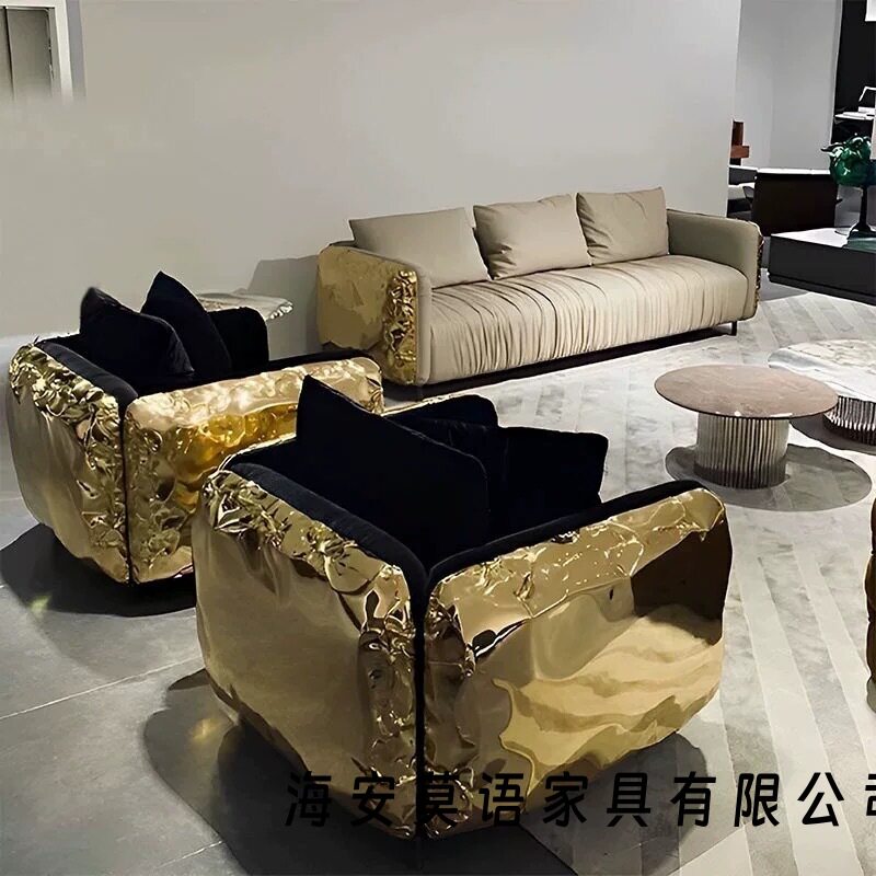SPARKLE CASA轻奢意式Bocadolobo沙发现代高端磨砂真皮沙发设计师