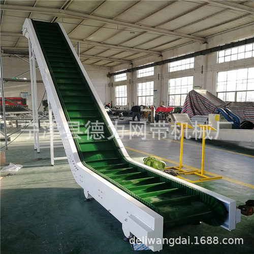 食品输送机流水线爬斜坡提升裙边挡板环形转弯角白小pvcu传输送机