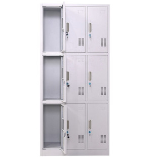 香河办公家具九门铁皮更衣柜浴室换衣柜9门员工储物柜批发