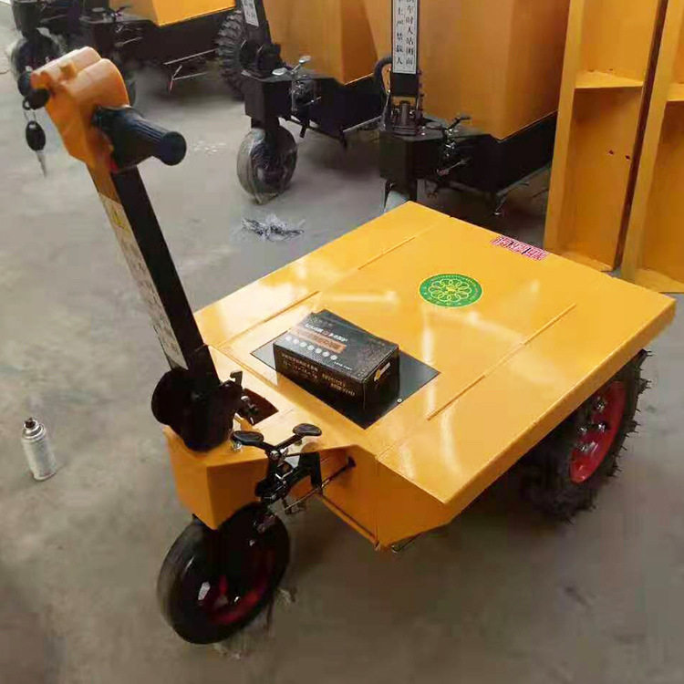 运输电动平板车 工地搬运运载车 狭小场地手推电动平板车