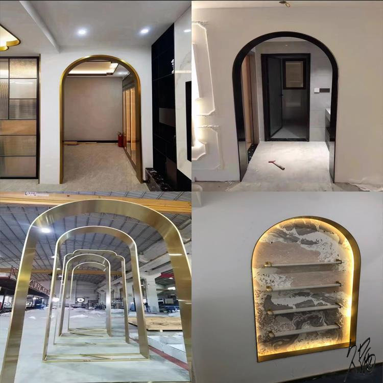 不锈钢门包边框套门边边框弧形装饰窗套收边条异型钛金踢脚线