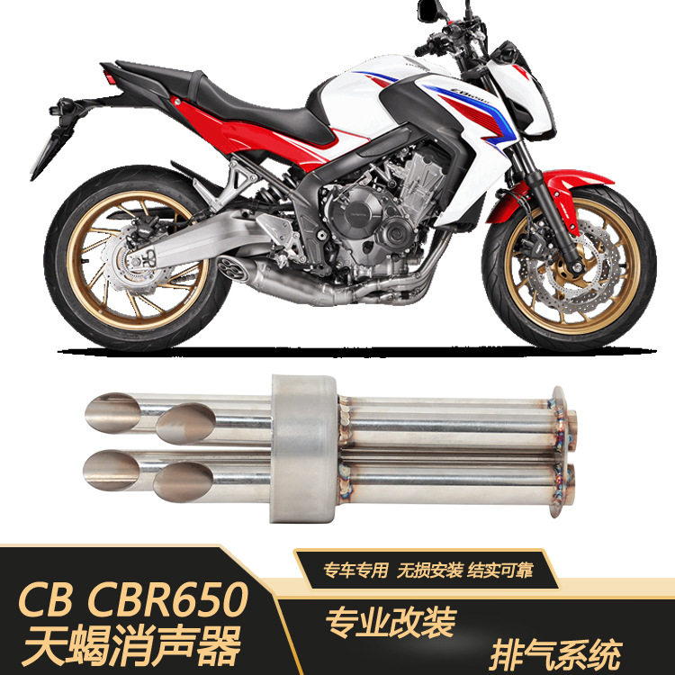 FIRE TORCH适用于摩托车CB650F CBR650R天蝎四孔消声器排气管减声