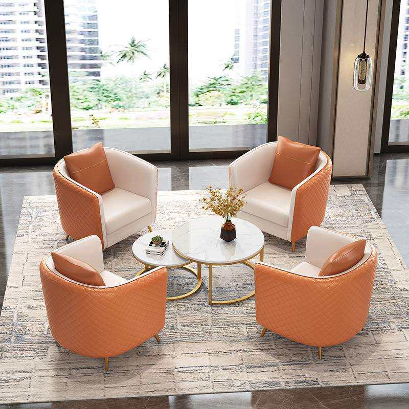 北欧单人沙发椅休闲会客沙发组合休息区服装店接待沙发洽谈桌椅