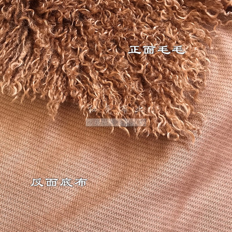 滩羊毛布料人造毛仿皮草外套服装面料沙发垫抱枕拍摄背景布长毛绒