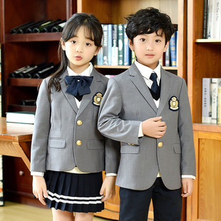 西装 英伦学院风幼儿园园服 班服小学生校服男女童三件套装 春秋冬季