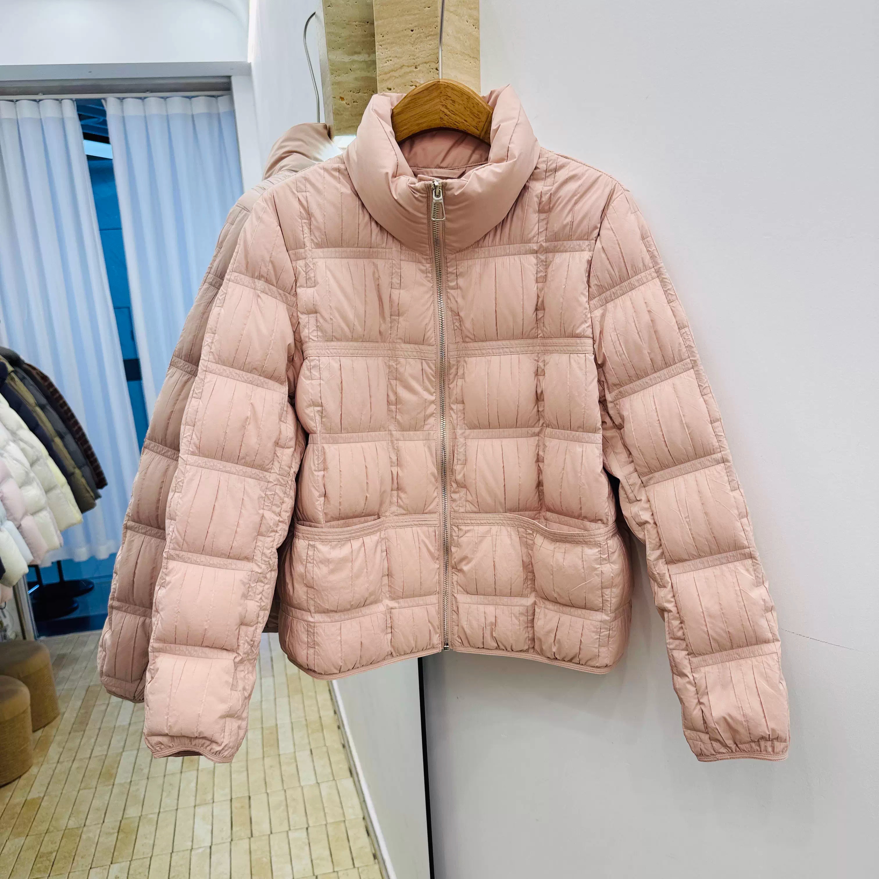 90白鸭绒羽绒服女法式小香风百搭立领时尚保暖外套