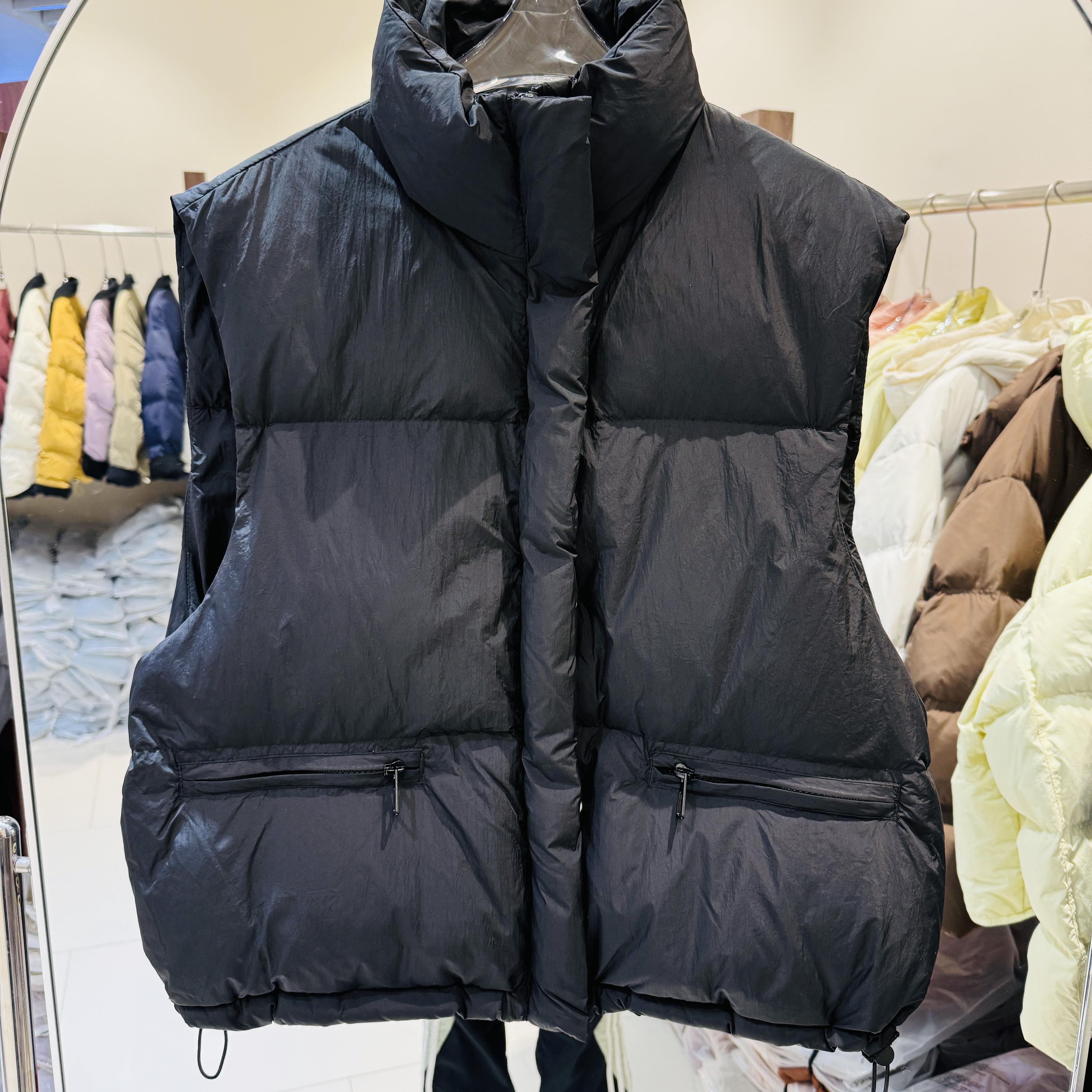 特价-轻薄羽绒服马甲拉链口袋初秋时尚气质外衣内搭圆领品质