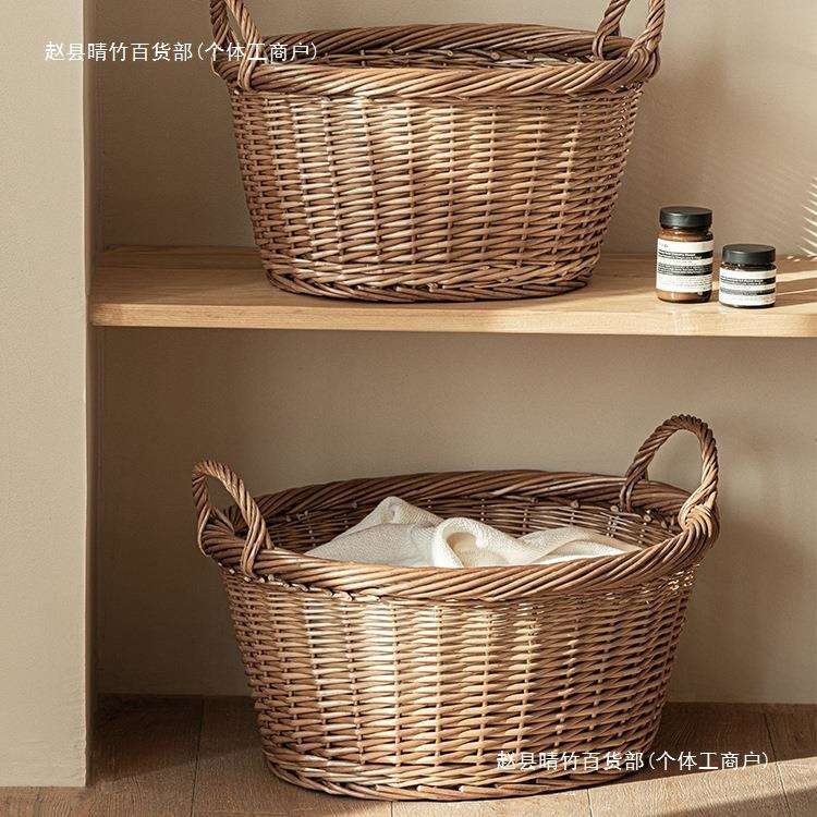 脏衣篓脏衣篮藤编脏衣服收纳筐篮子柳编洗衣框玩具编织箱大号家用