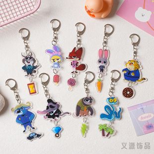 疯狂动物城2尼克朱迪钥匙D带坠亚克力高颜值书包可爱挂件礼物周边