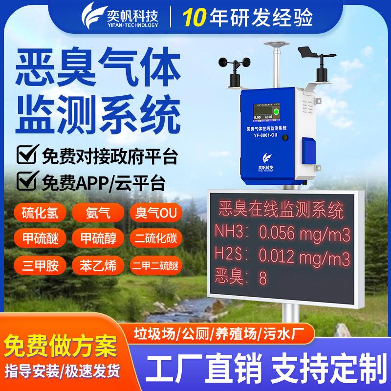 垃圾站恶臭气体检测仪硫化氢浓度氨气检测仪养殖场臭味在线监测仪