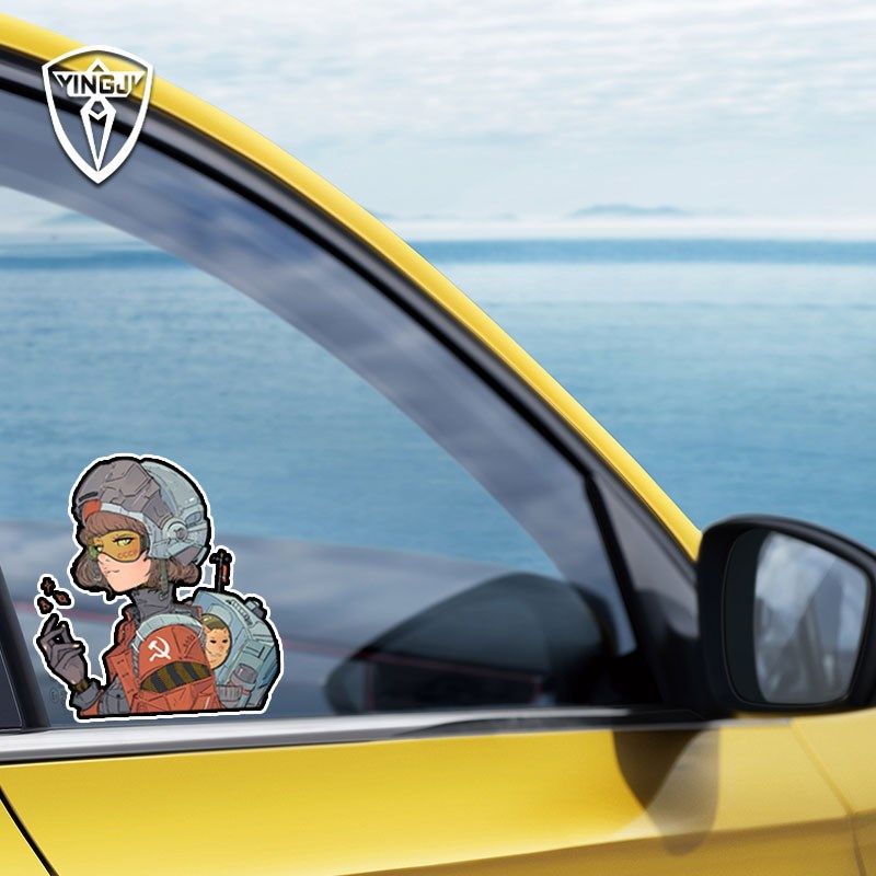 cccp苏联女宇航员航空航天反光贴纸行李箱电动车钓箱装饰贴纸贴画