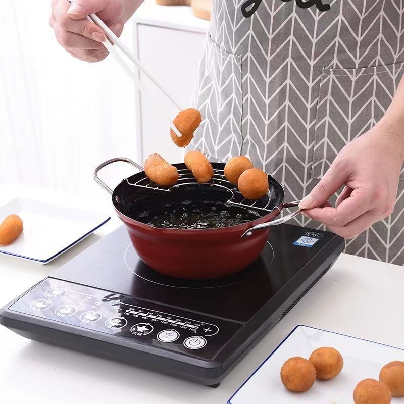 不锈钢油炸锅厨房家用省油不粘天妇罗油炸锅日式炸油锅,厨房电器,多功能料理锅/盘,淘宝优惠券,粉丝福利购,淘宝优惠卷