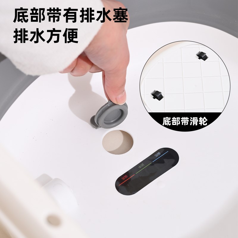 可折叠水桶家用便携式手提拖把桶排水带轮子户外车用大容量钓鱼桶