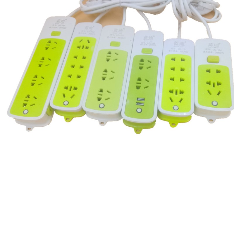 插排插线板两二项线2眼孔2脚插插座家用电源接线板拖线板1.8/2.8m