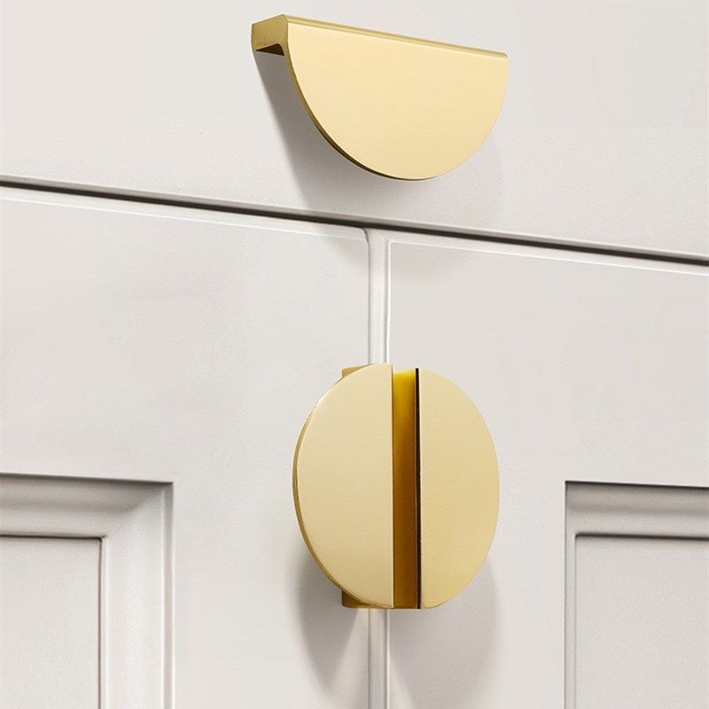 铝合金对装半圆形柜门拉手金色黑色抽屉床头柜电视柜酒柜实心把手,基础建材,小拉手,淘宝优惠券,粉丝福利购,淘宝优惠卷