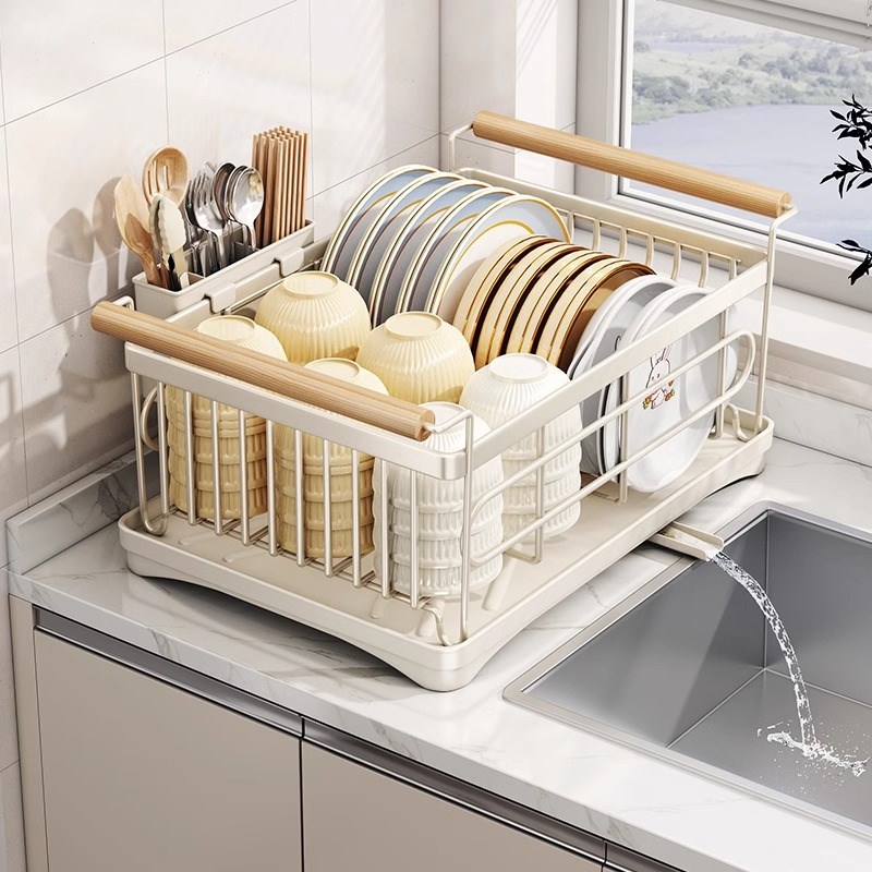 加厚不锈钢碗碟收纳架厨房置物架新款沥水篮碗架放碗筷碗盘沥水架