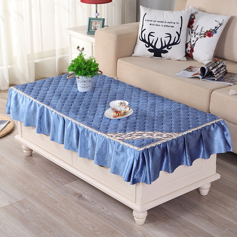 布艺茶几桌布客厅长方形茶几罩套田园桌布茶几垫加厚防滑防尘桌罩