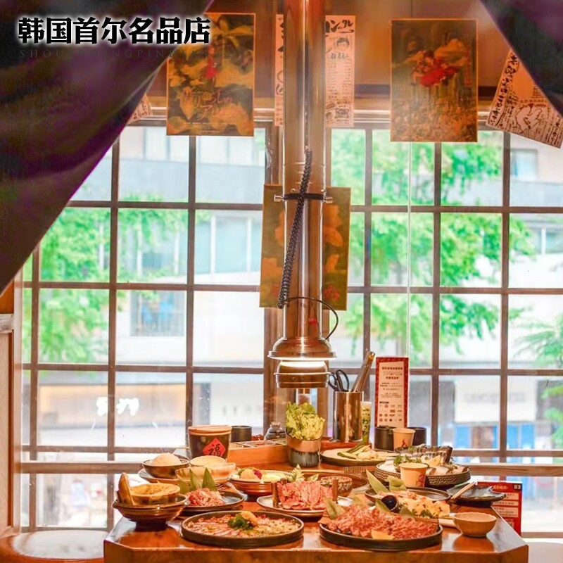 玻璃罩排烟管烤肉店排风设备韩式烤肉升降排风管商用排烟伸缩管