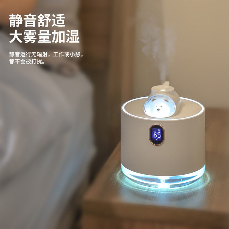 家用充电高颜值加湿器母婴用学生卧室夜灯保湿小型空气净化保湿机