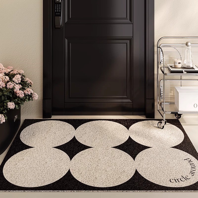 新款入户门丝圈地垫黑色圈圈高级感玄关门厅进门家用脚垫天津地毯